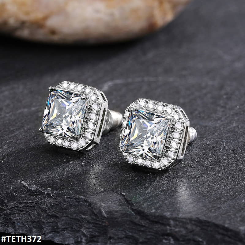 Square Stud Zircon Pair