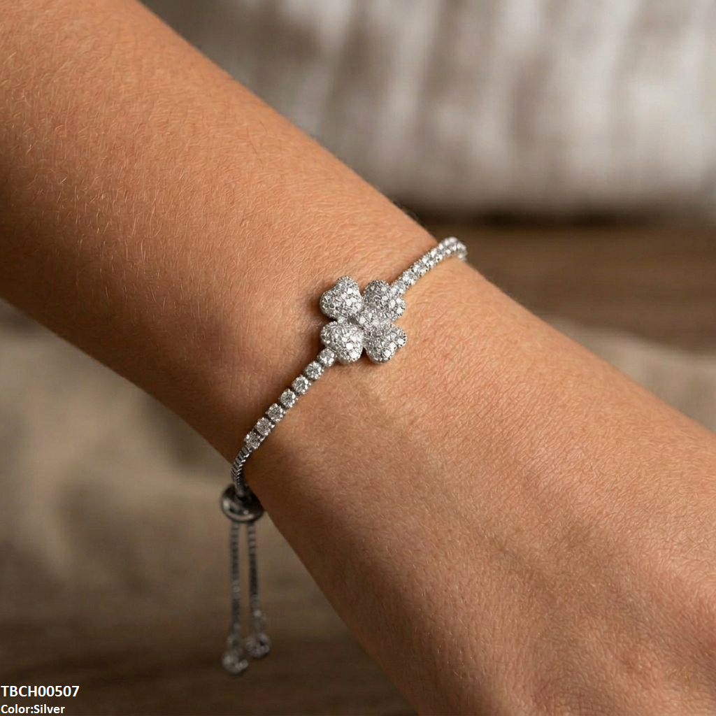 Heart Flower Bracelet Adjustable