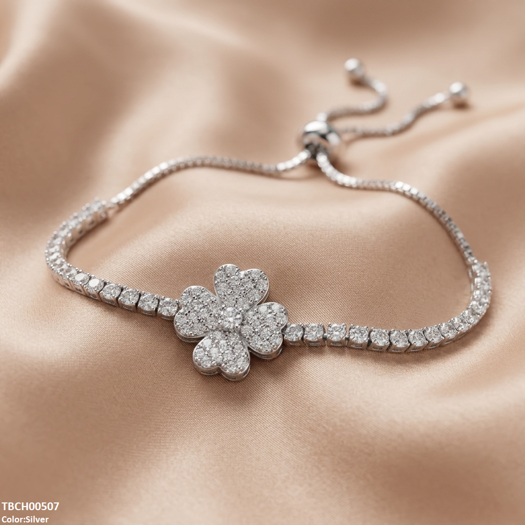Heart Flower Bracelet Adjustable