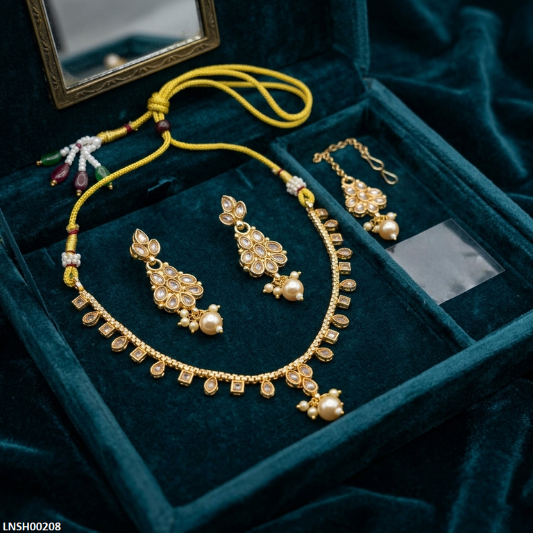 Round Pearl Drop Necklace Set