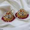 Multicolor Tear Stone Pearl Jhumki