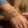 Flower Stone 4 Pcs Of Bangles Set