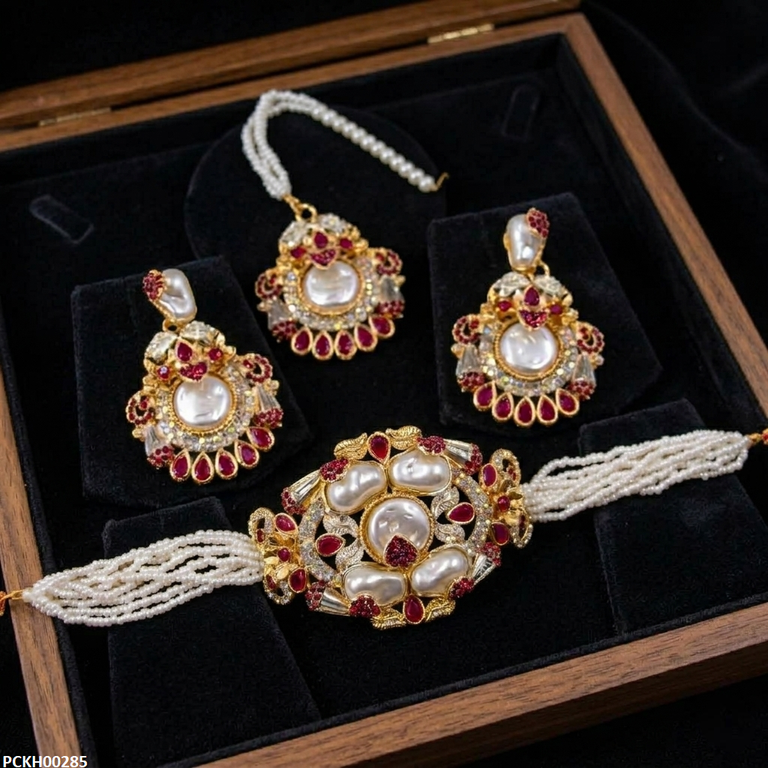 Round Pearl Choker Set
