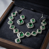 Square Stone Drop Necklace Set