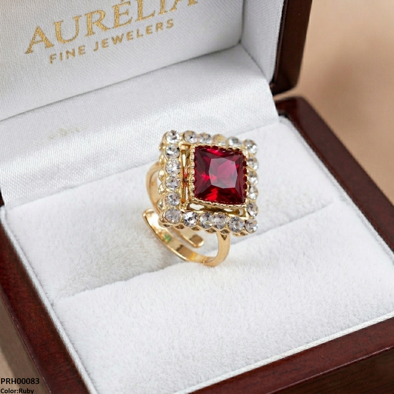 Square Stone Ring Adjustable Ring