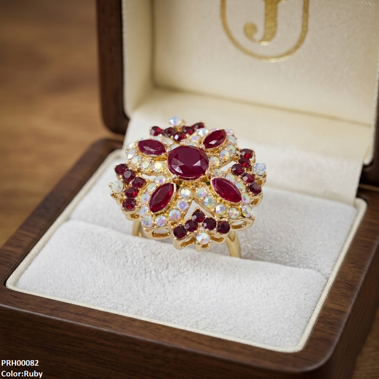 Marquise Flower Ring Adjustable