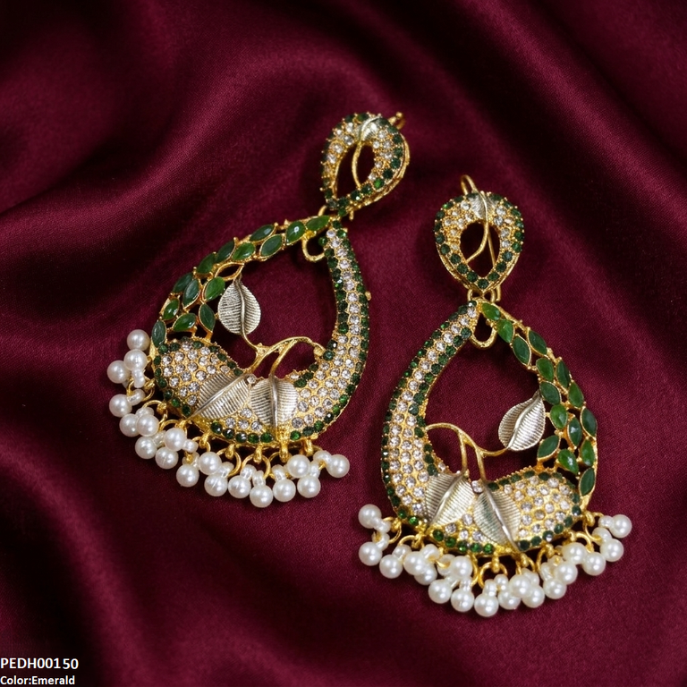 Tear Leaf Pearl Drop Earrings