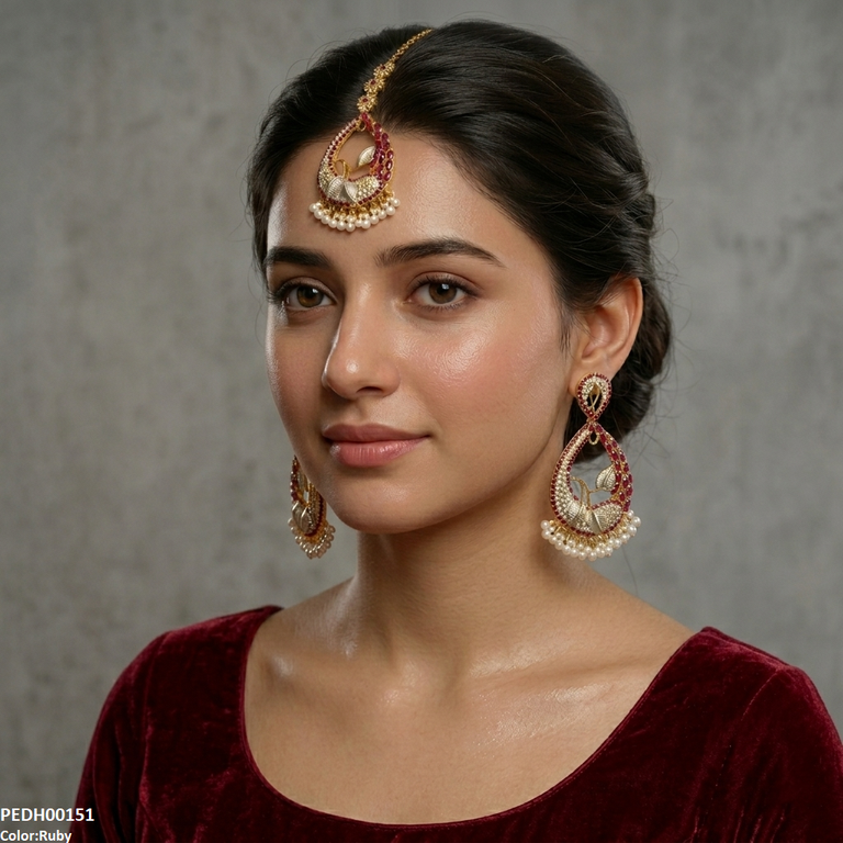 Tear Leaf Jhumki Drop Earrings
