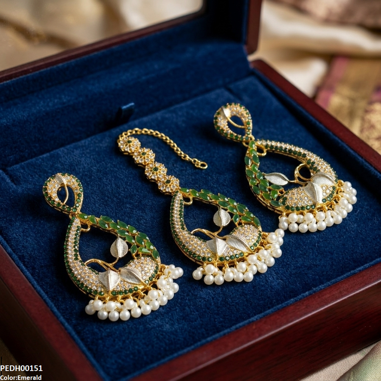 Tear Leaf Jhumki Drop Earrings