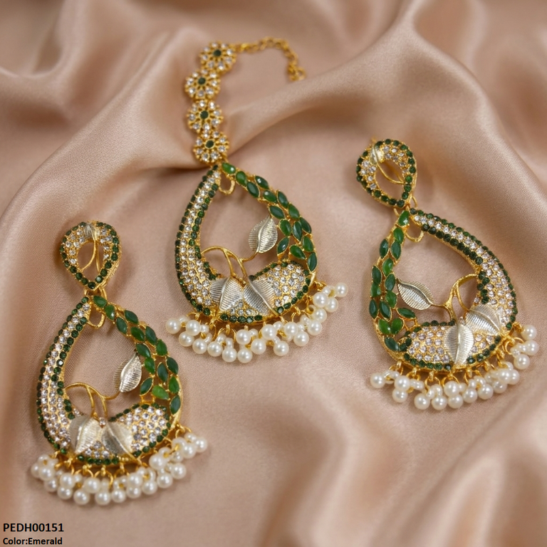 Tear Leaf Jhumki Drop Earrings