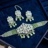 Rectangle Flower Pearl Drop Choker Set