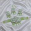 Rectangle Flower Pearl Drop Choker Set