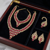 Square Tear Drop Bridal Necklace Set