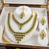Square Tear Drop Bridal Necklace Set