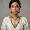 Square Tear Drop Bridal Necklace Set