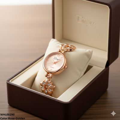 Round Flower Star Chain Watch