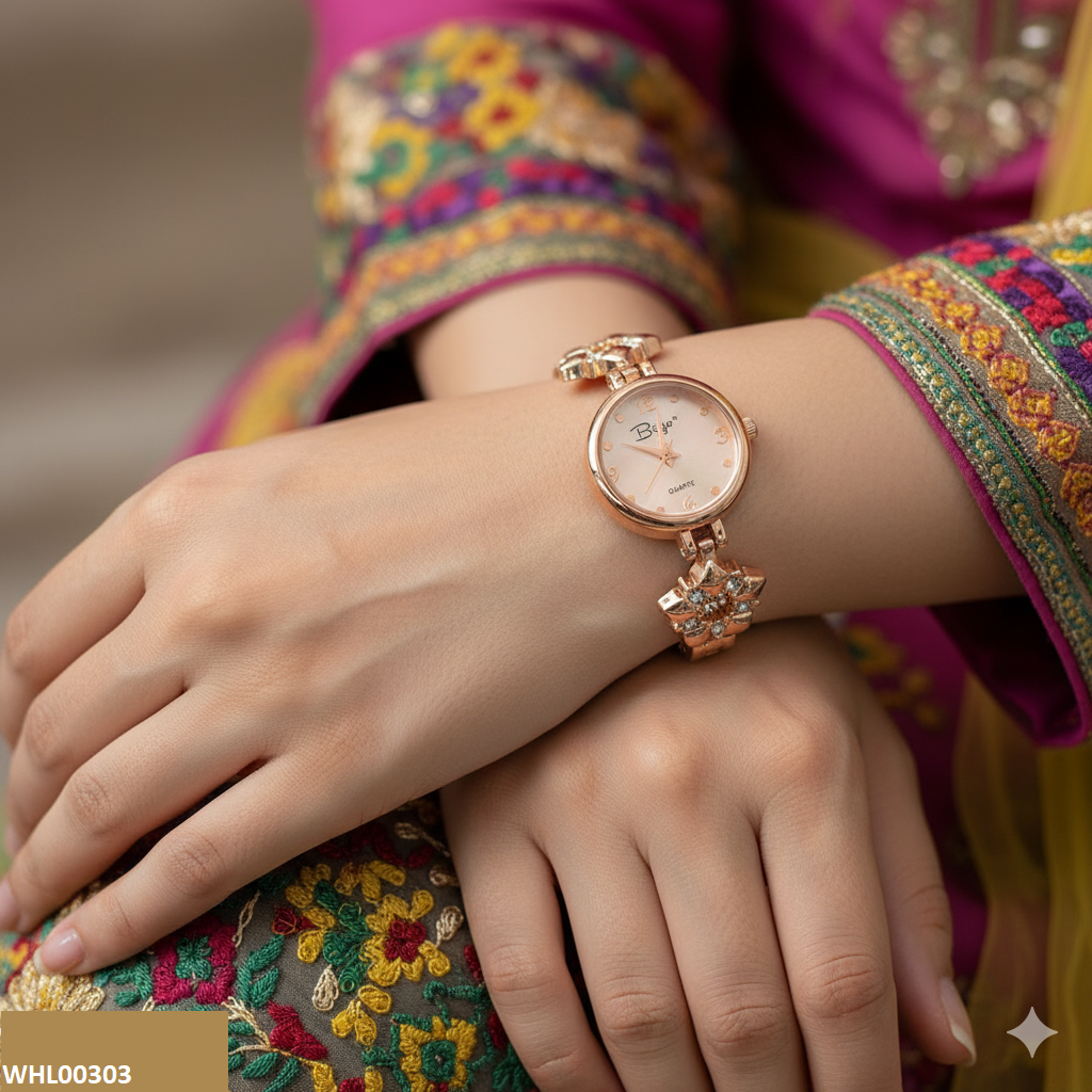 Round Star Stone Chain Watch