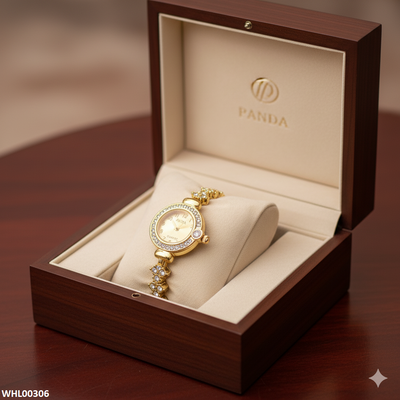 Round Stone Chain Watch