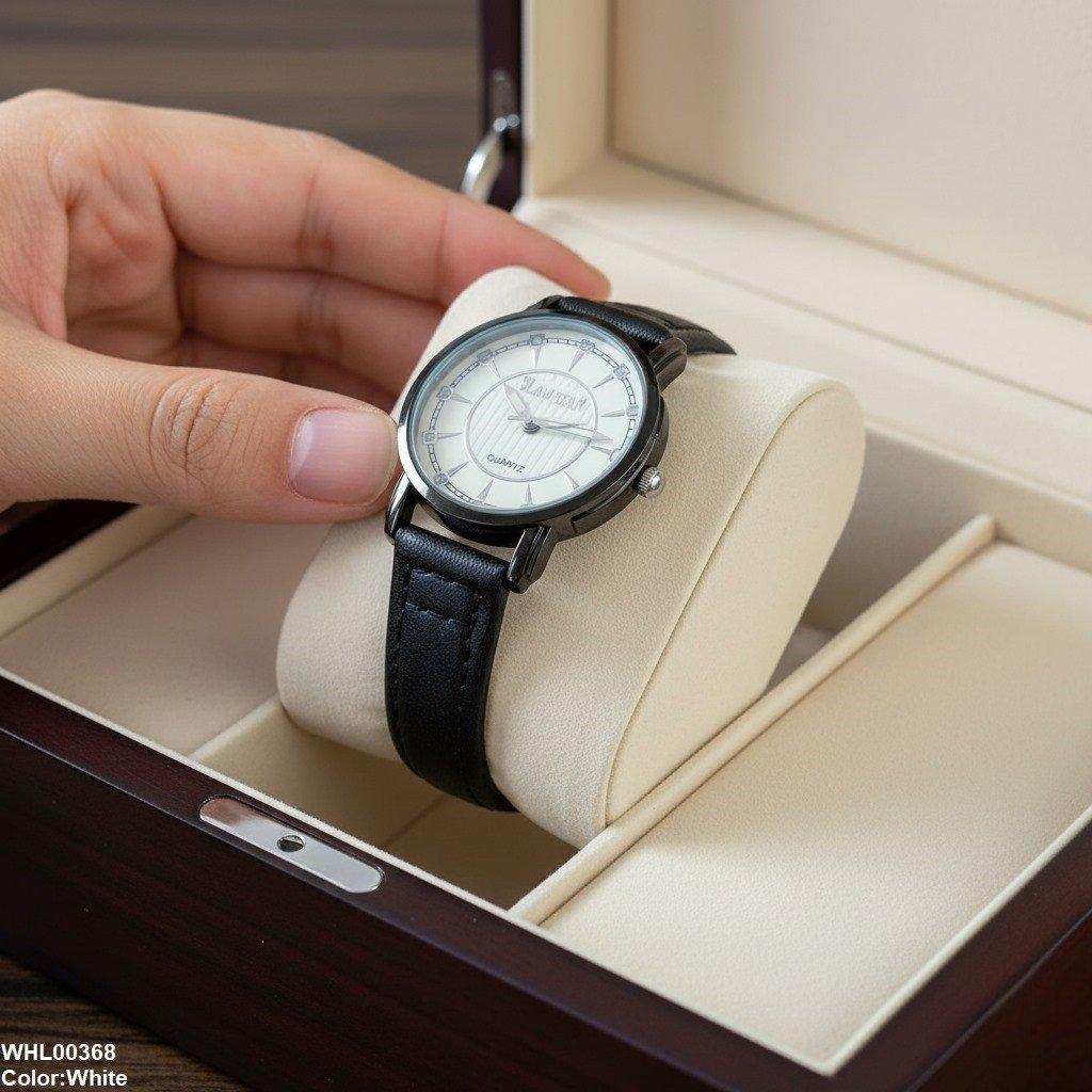 Round Black Bezel Dial Women's Watch