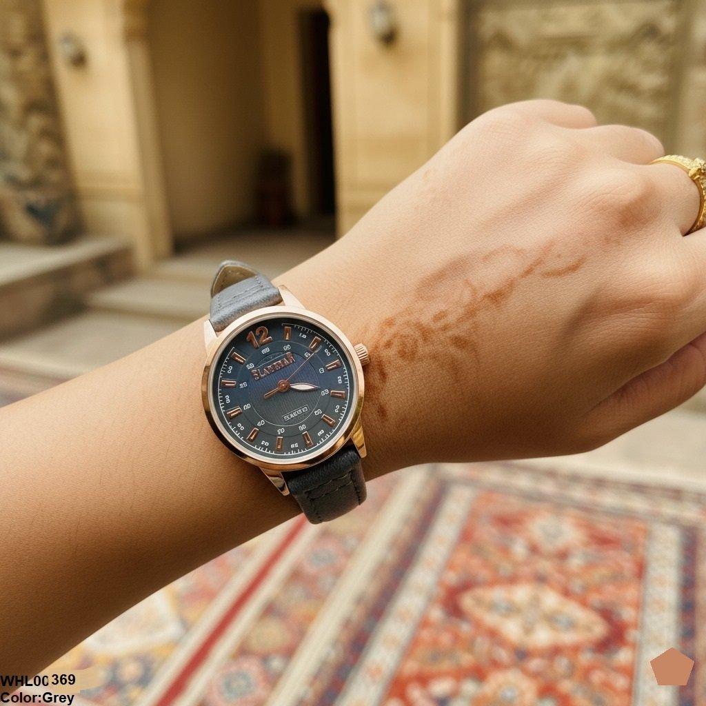 Round Luxe Leather Women's Watch