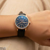 Round Luxe Leather Women's Watch