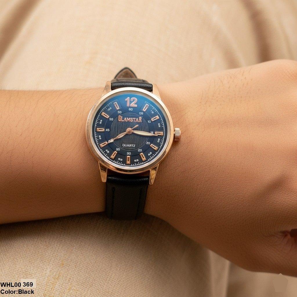 Round Luxe Leather Women's Watch