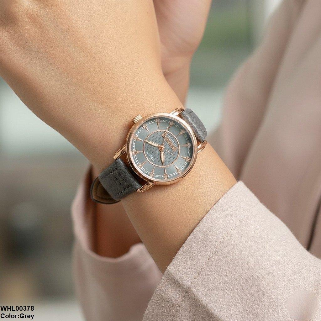 Round Stone Dial Women's Watch