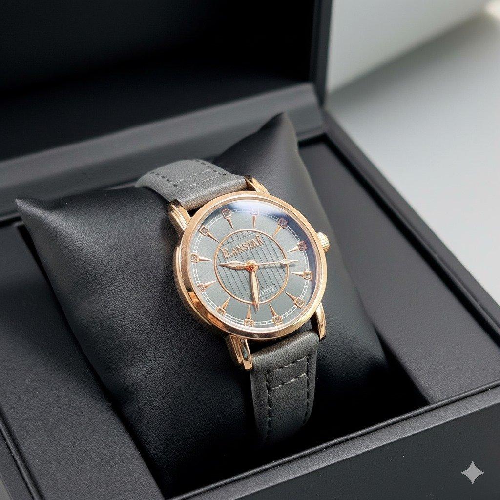 Round Stone Dial Women's Watch