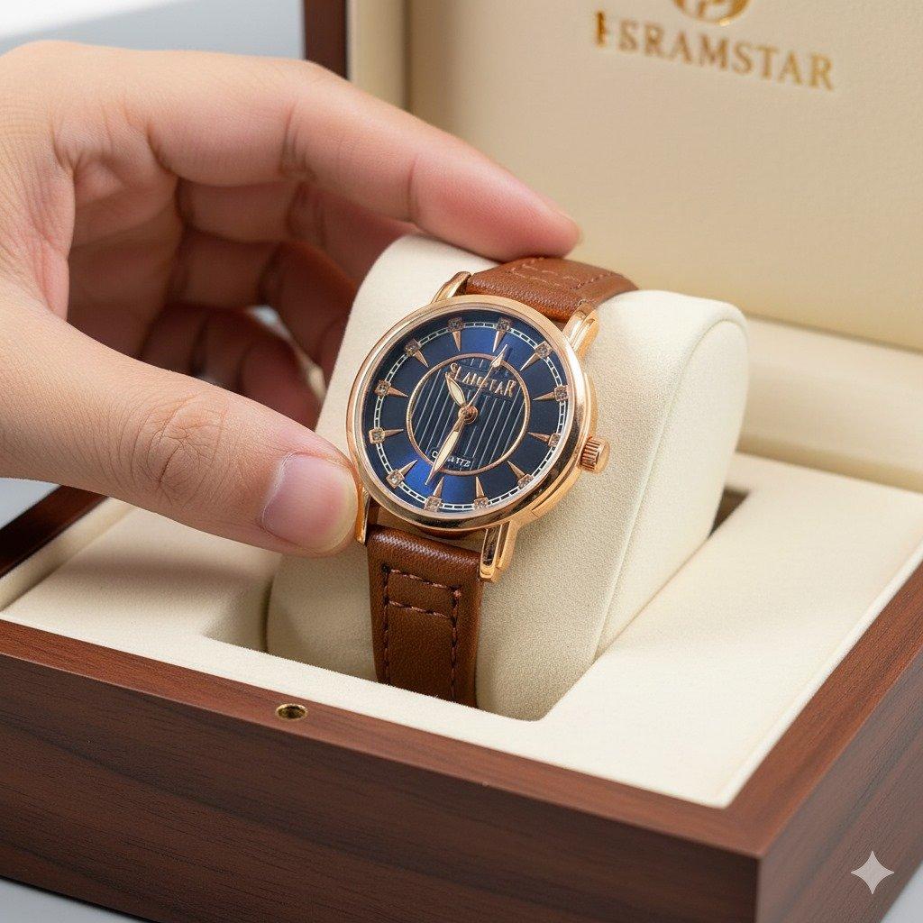 Round Stone Dial Women's Watch