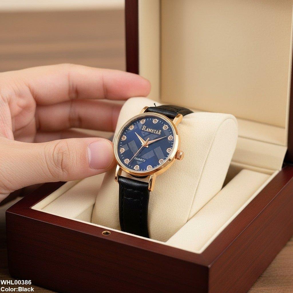 Round Stone Dial Women's Watch