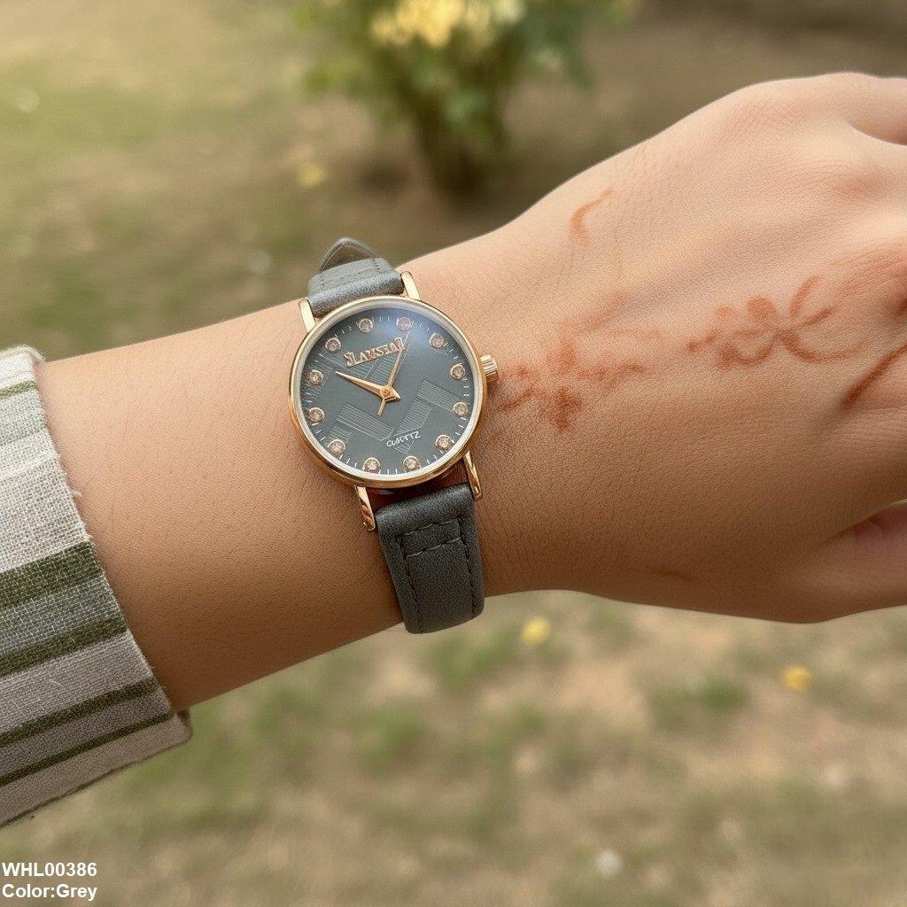 Round Stone Dial Women's Watch