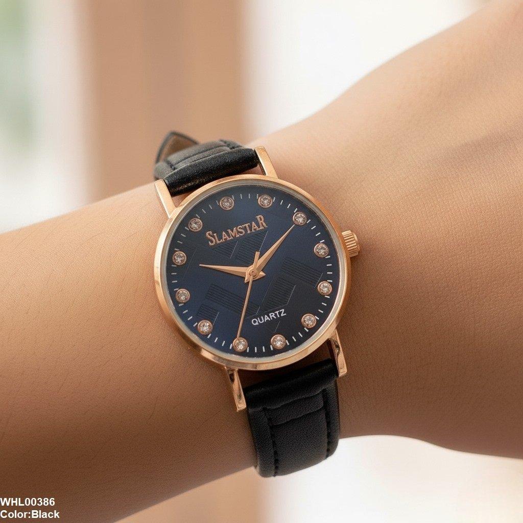 Round Stone Dial Women's Watch