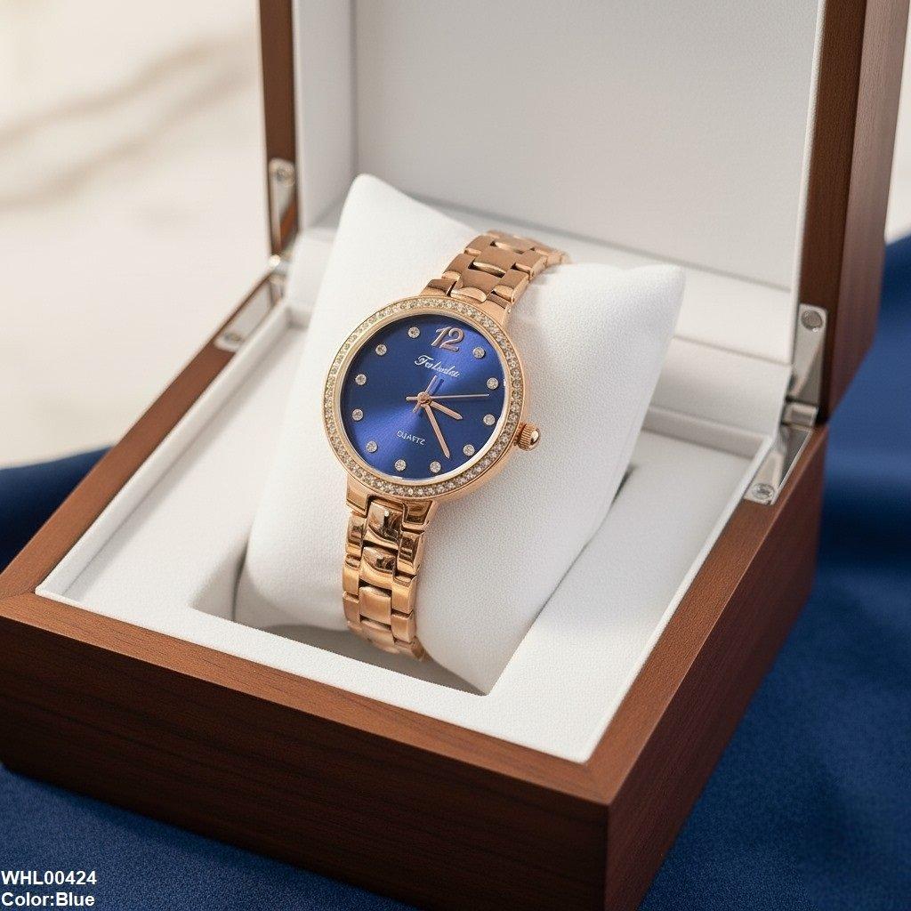 Round Stone Dial Women's Watch