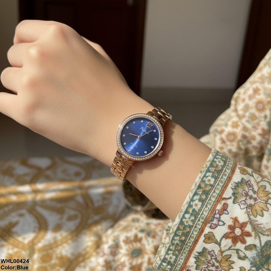 Round Stone Dial Women's Watch