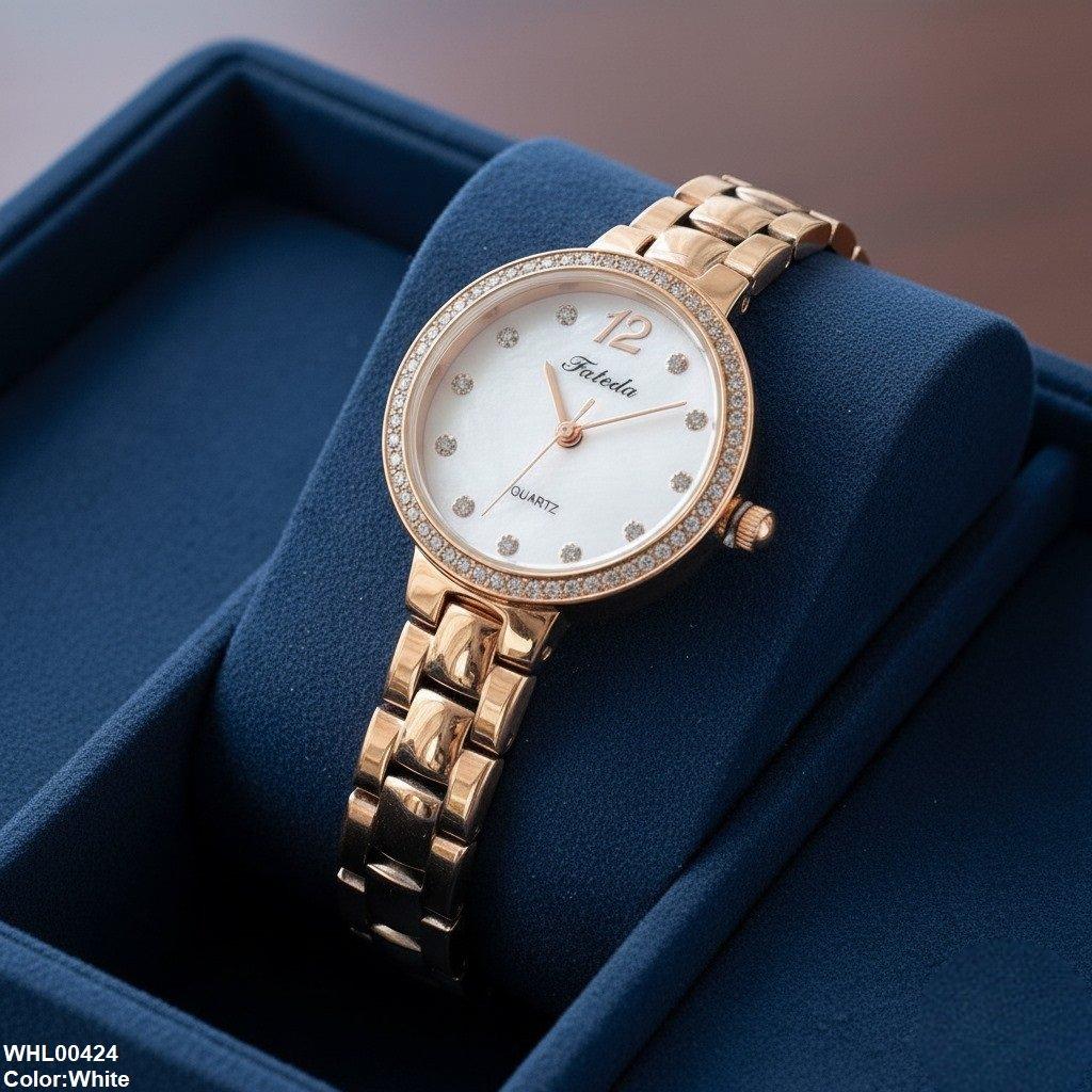 Round Stone Dial Women's Watch