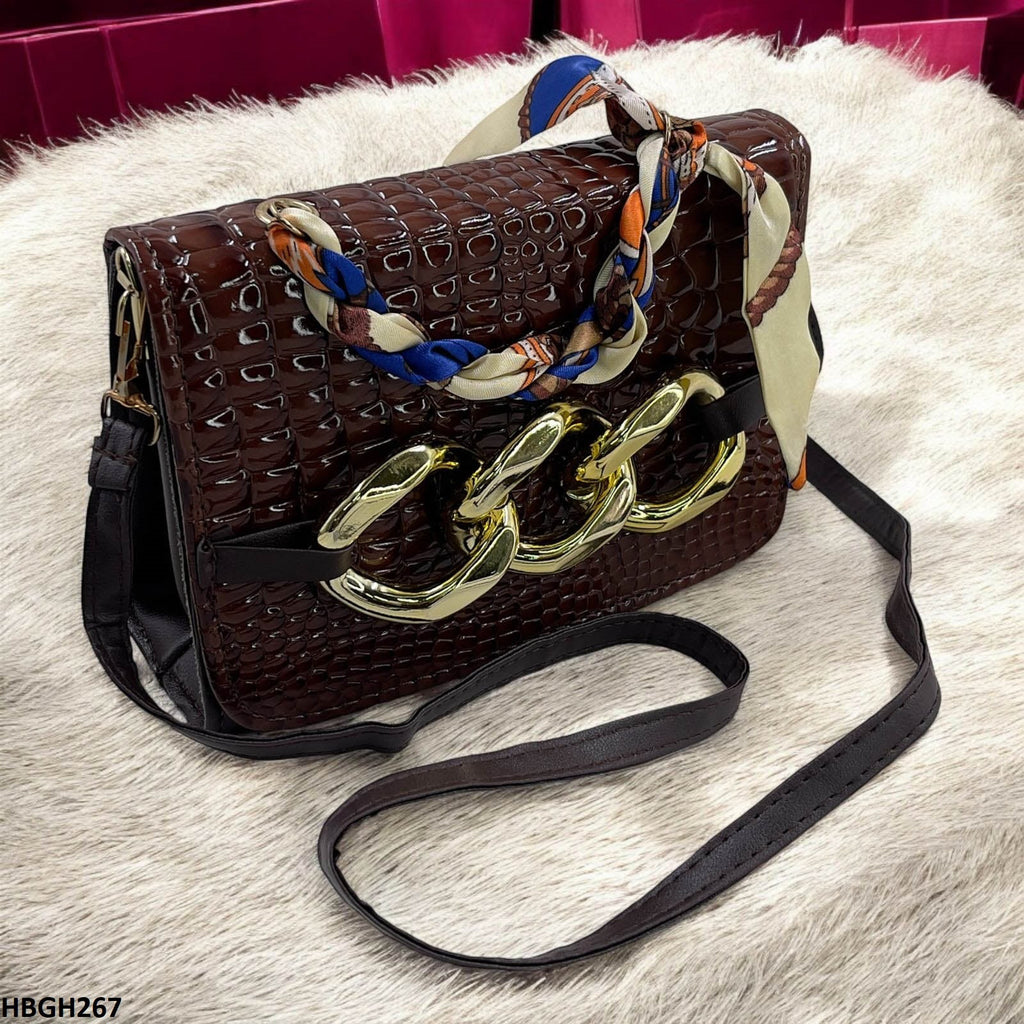 Silk Scarf Linked Chain Bag