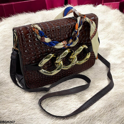 Silk Scarf Linked Chain Bag