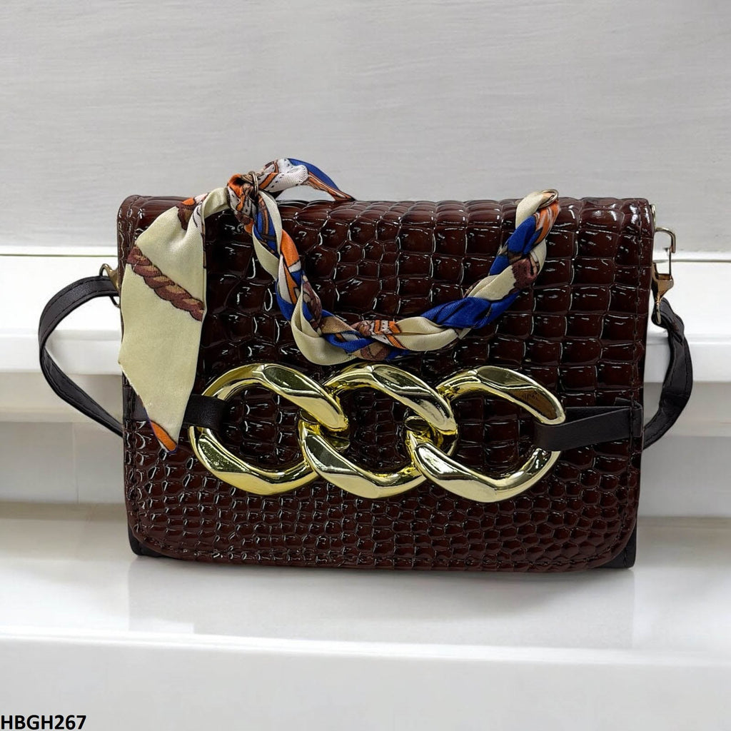 Silk Scarf Linked Chain Bag