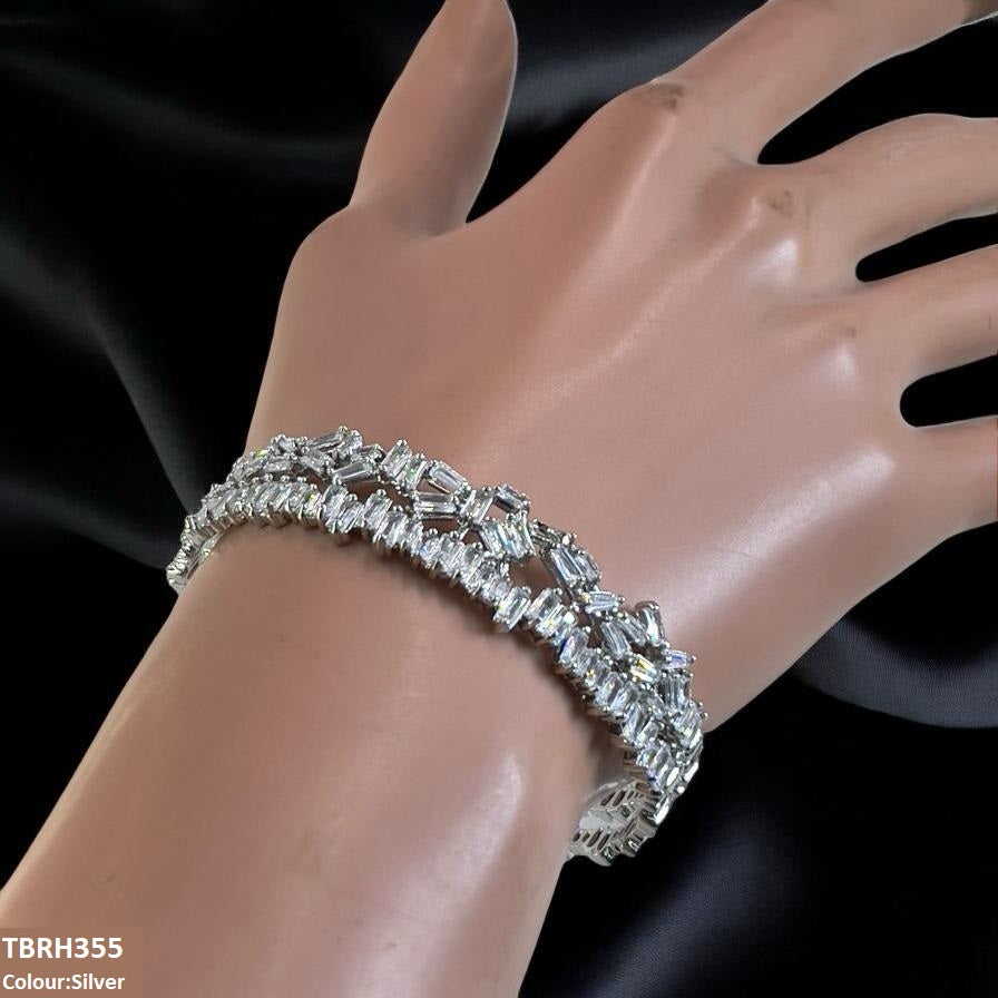 Baguette Stone Studded Bracelet Openable