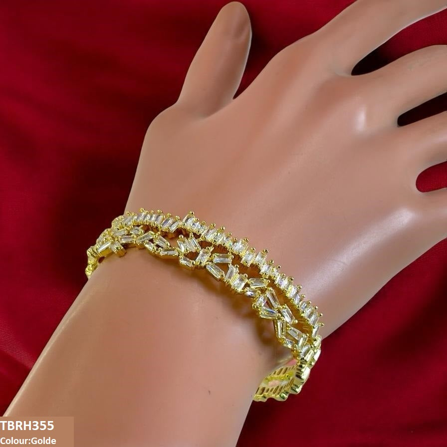 Baguette Stone Studded Bracelet Openable