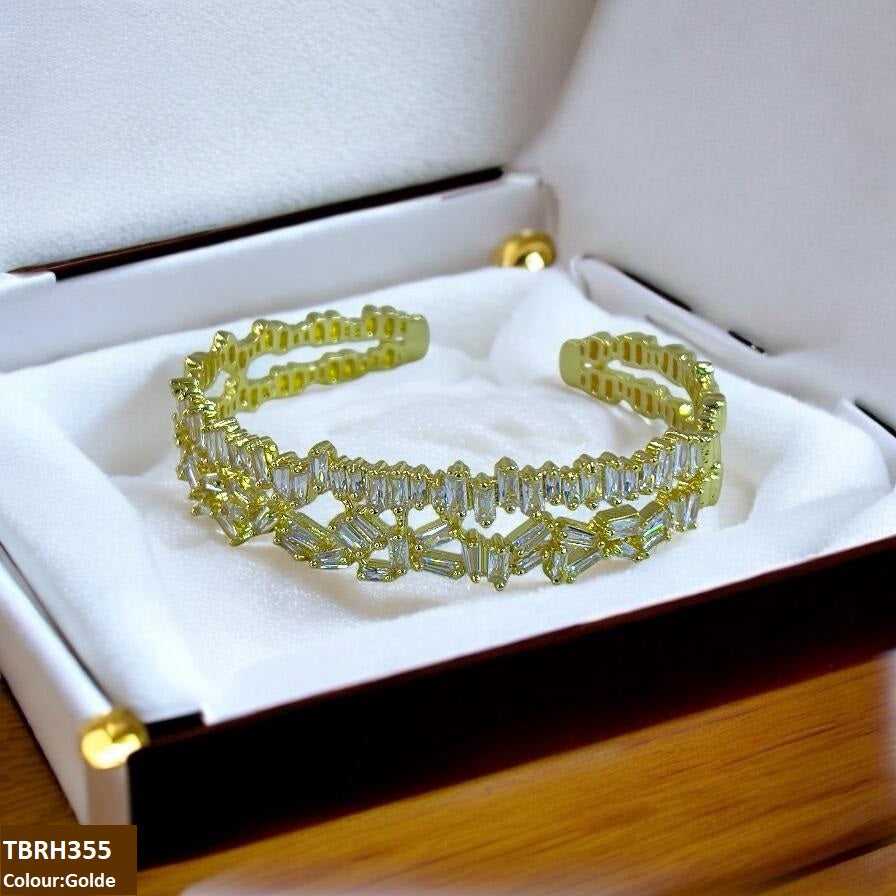 Baguette Stone Studded Bracelet Openable
