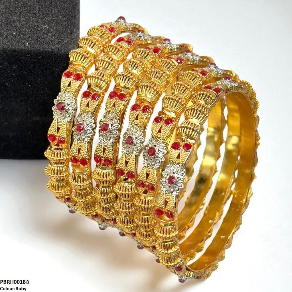 Flower/Drum Bangles 6 Pcs Set