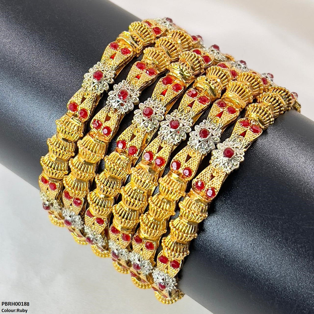 Flower/Drum Bangles 6 Pcs Set