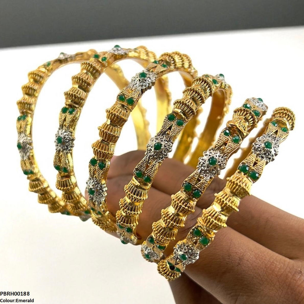 Flower/Drum Bangles 6 Pcs Set