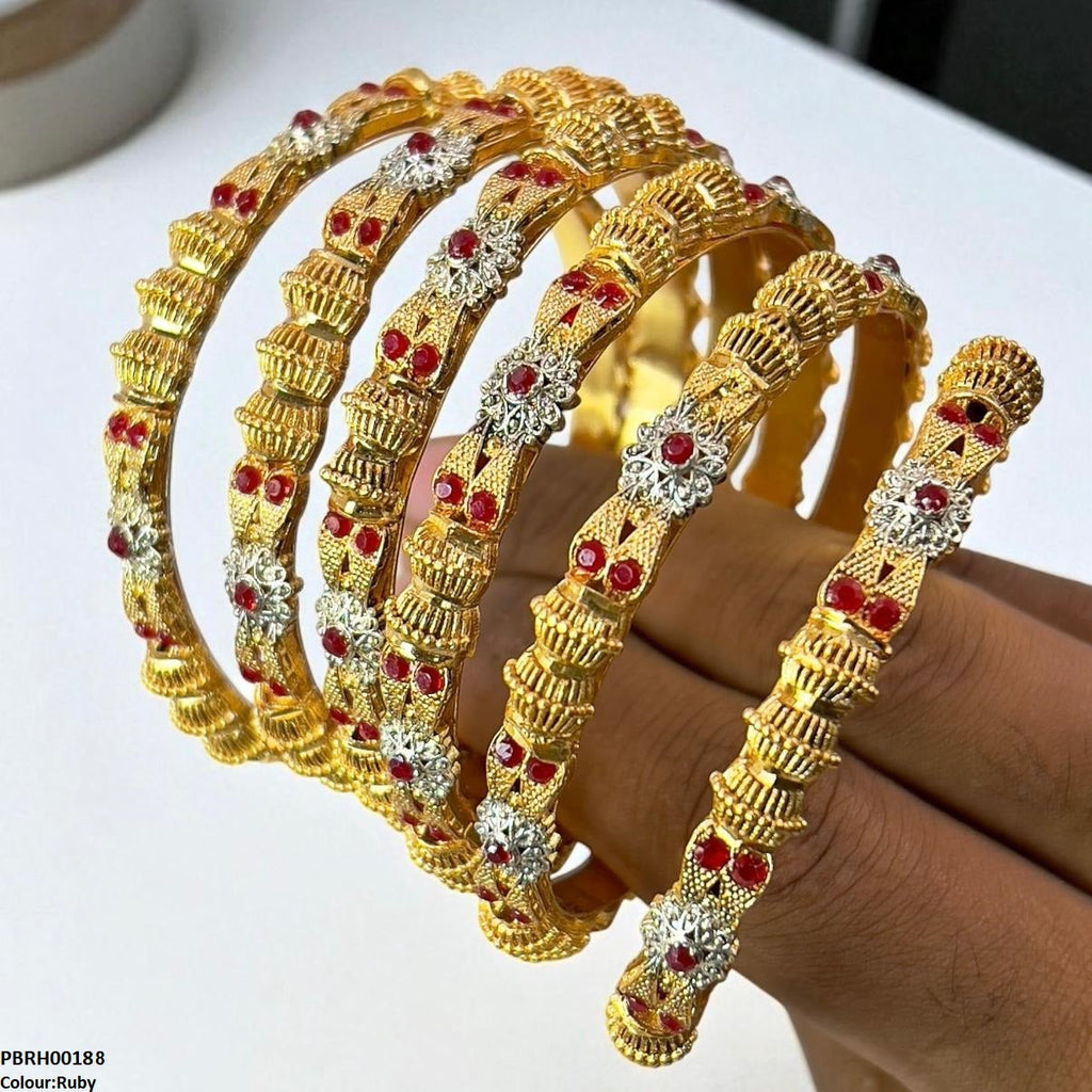 Flower/Drum Bangles 6 Pcs Set