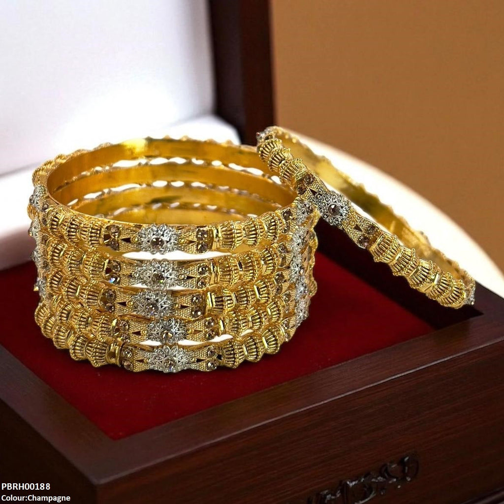 Flower/Drum Bangles 6 Pcs Set