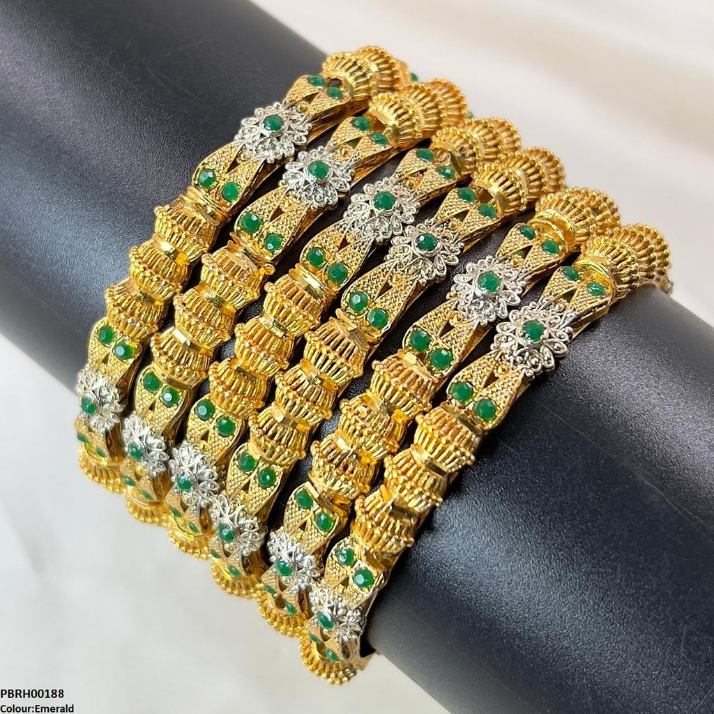 Flower/Drum Bangles 6 Pcs Set