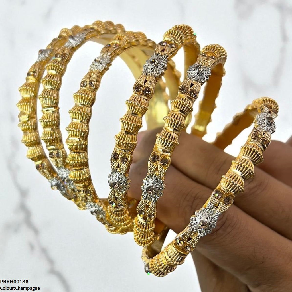 Flower/Drum Bangles 6 Pcs Set