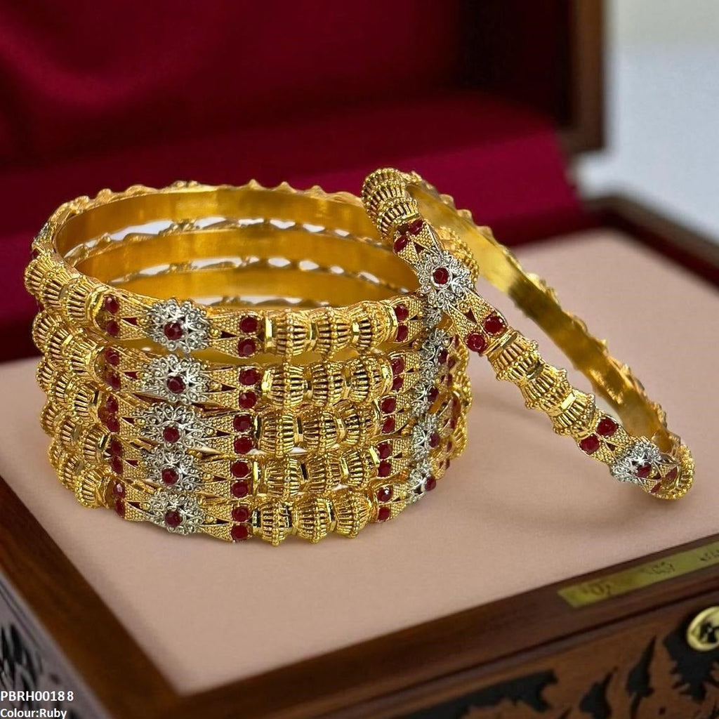 Flower/Drum Bangles 6 Pcs Set