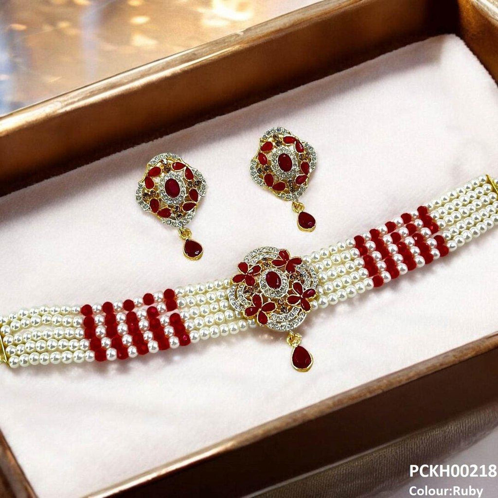 Flower Tear Drop Choker Set